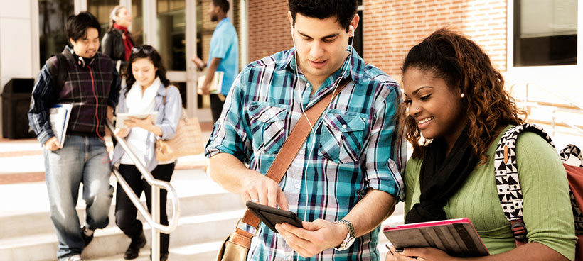 Students using ipads